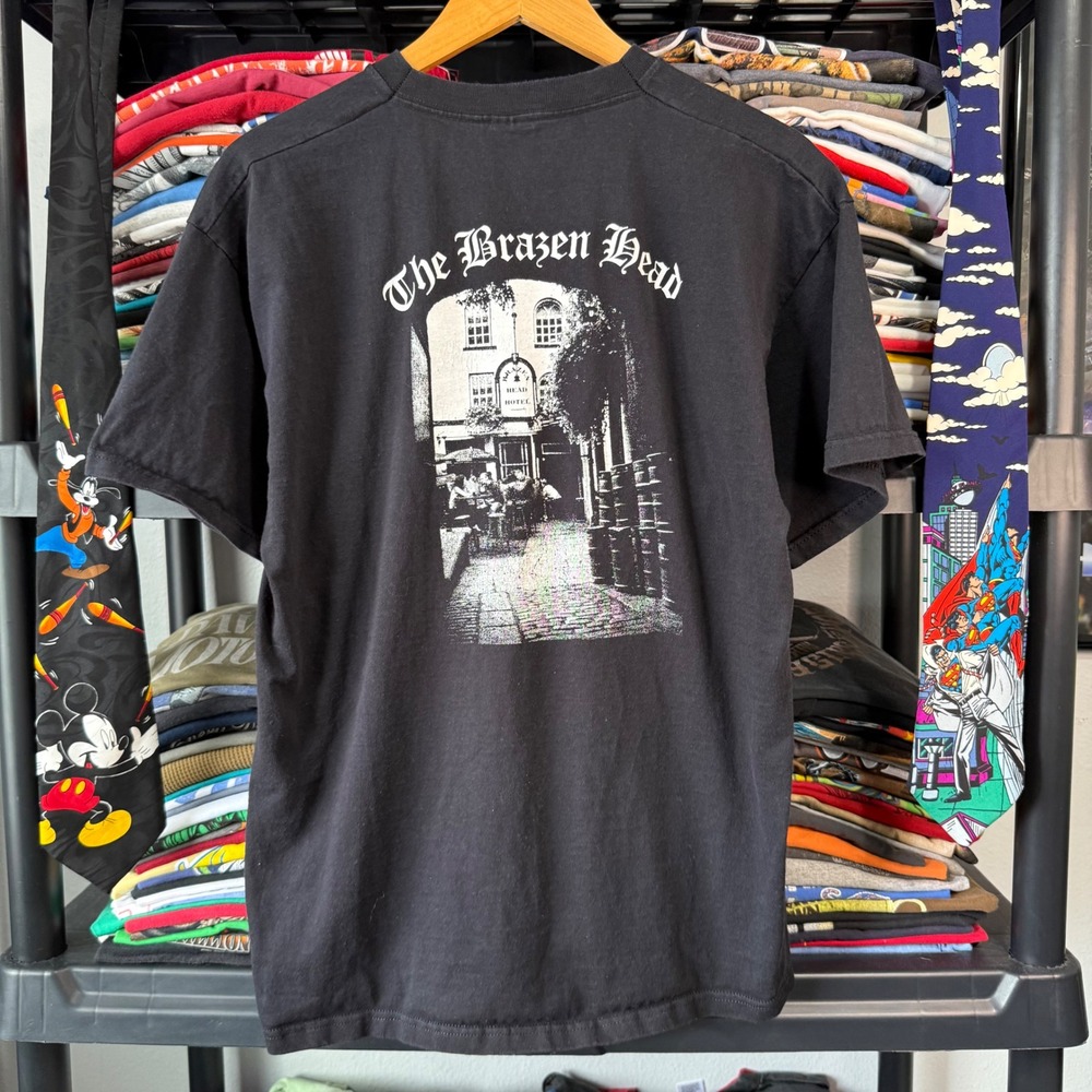 Vintage Black The Brazen Head Ireland Oldest Pub Graphic T-Shirt XL